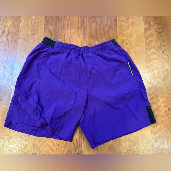 Vtg Nwot  Speedo Sport System Swim Trunks Mesh Lined Short Shorts XL Purple  90s - Picture 1 of 7